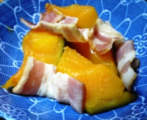 ベーコン入りカボチャの煮物
